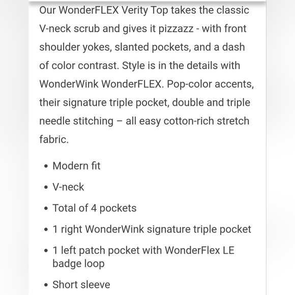 Wonderwink wonderflex scrub top - Picture 4 of 4